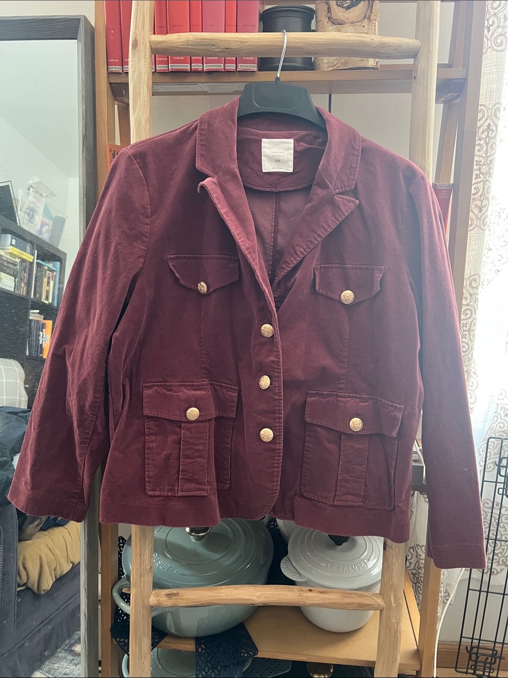 Women’s Mauve Button-Front Jacket with Patch Pockets